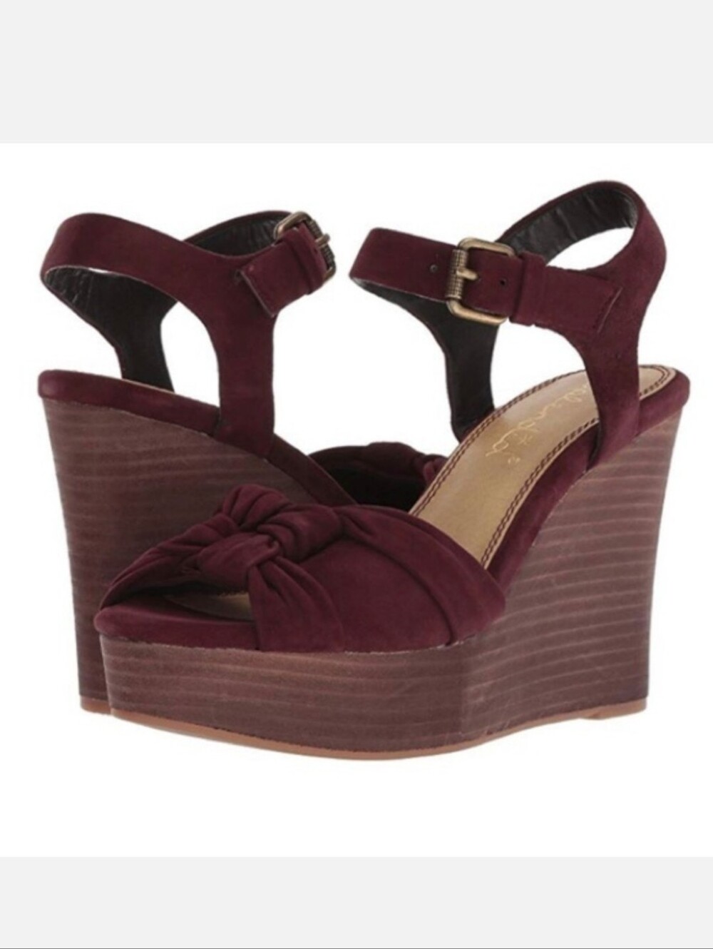 Splendid Nada Wedge Plum Suede Size 8 NIB